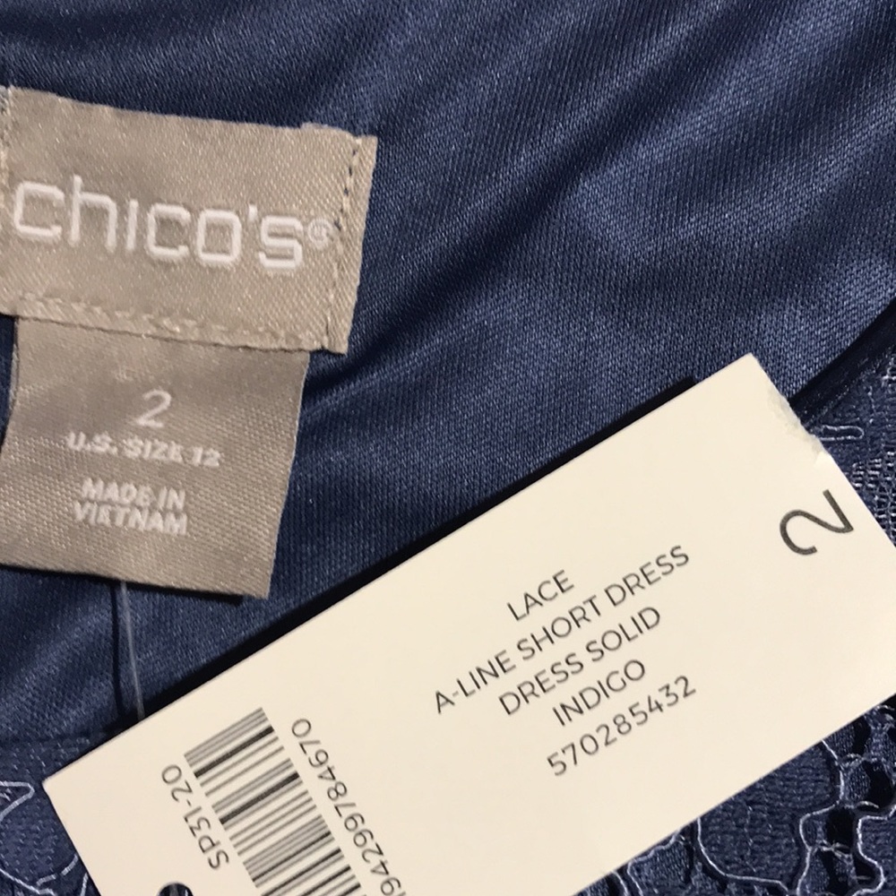 CHICO’S Long Sleeve Lace Dress size 2 NWT - Picture 6 of 8